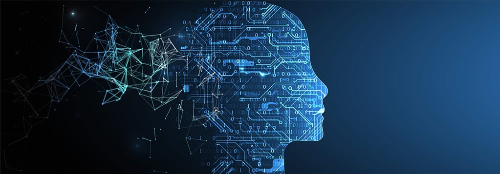 Artificial Intelligence concept. Creative brain concept background