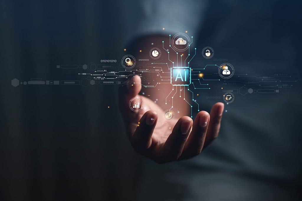 Businessman with Solutions Marketing hologram concept